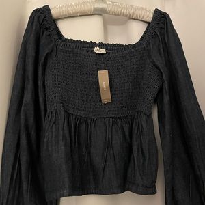COPY - JCrew smocked denim top in XL